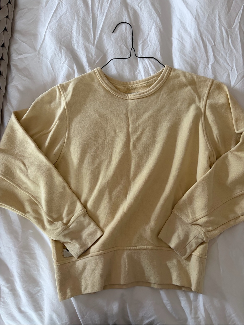 Tracksmith Soft Pale Yellow Crewneck Sweatshirt